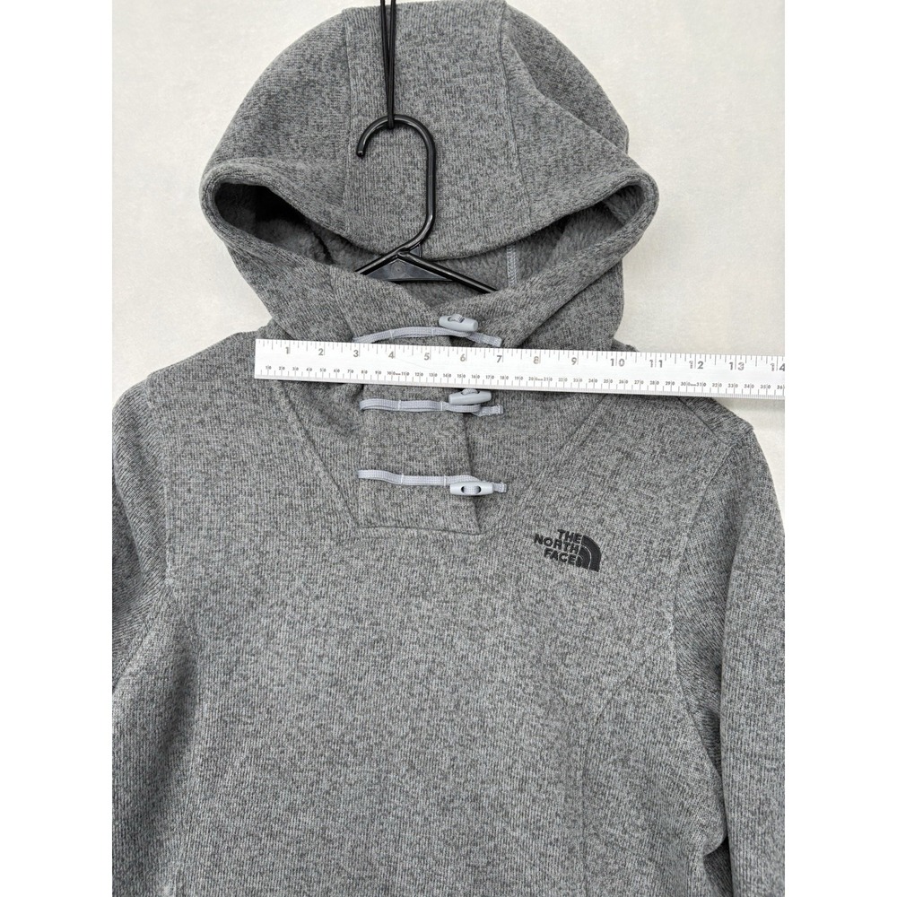 North Face Crescent Hooded Pullover Grey Fleece Toggle Hoodie Womens M NF0A33RB - Picture 11 of 16